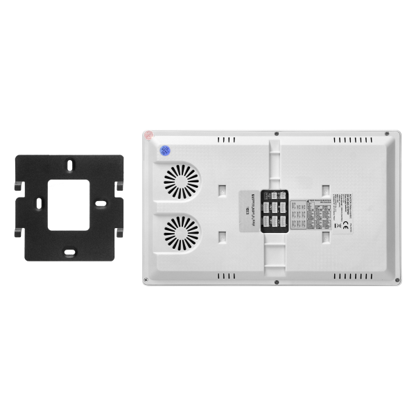 GUARDO single family video doorphone set, 4-wires, touchscreen LCD 10" monitor, fingerprint reader, proximity reader and code lock, App-controlled, surface mounted, white